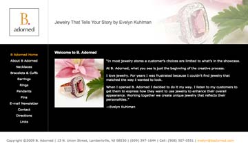 Web design sample: B. Adorned