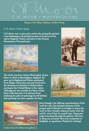 Web design for C.H. Moor Gallery