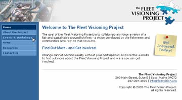 Web design for The Fleet Visioning Project