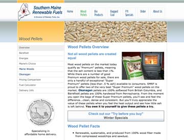 Web design sample: Southern Maine Renewable Fuels